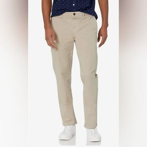 Good Threads Khaki Chino Pants Flat Front Slim Fit Stretch Stone NWT Sz. 32WX36L